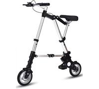 8 Inch Lightweight Folding Bike, Aluminum Frame Adjustable City Bicycle for Adults Men & Women, Portable Travel Bike for Outdoor Commuting (blue)