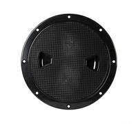 8 Inch Marine Deck Hatch Cover, Non-Slip ABS Inspection Port with UV Resistant Hand Hole Lid for Yacht Boat RV Camper Window Panel, Black Color(black)