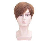8 Inch Mens Wigs Short Hair, Replacement Realistic Mens's Synthetic Hairs Full Wig for Male Guy Christmas Daily Wear