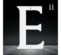 8 Inch Metal House Numbers and Letters, White Modern Address Signs, Outdoor Mailbox Numbers With Nail kit, for Houses, hotels, apartments, streets (Letter E)
