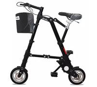 8 Inch Mini Folding Bike for Adult Women, 20" Wheels, Compact Red Bicycle