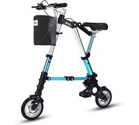 8 Inch Mini Folding Bike for Adult Women, 20" Wheels, Compact Red Bicycle