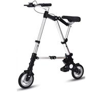 8 Inch Mini Folding Bike for Adults | Lightweight Aluminum Frame with Quick Fold System | Adjustable Portable City Commuter Bike in White