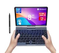 8 inch Mini Laptop HD Touchscreen Portable 2-in-1 Computer,Windows 11 Pro Small Laptop for Business and Students,Intel N100 12GB LPDDR5 1TB M.2 SSD,Wi-Fi 6,BT5.2 2MP Camera,G-Sensor,HDMI,Type C