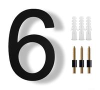 8 Inch Modern Floating House Numbers, House Number Sign, Large Black Shadow Home Address Garage Gate Numerals, Stylish Door Numbers, Black(6)