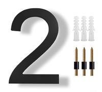 8 Inch Modern Floating House Numbers, House Number Sign, Large Black Shadow Home Address Garage Gate Numerals, Stylish Door Numbers, Black(2)