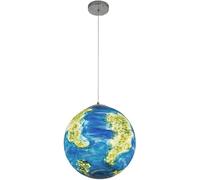 8-Inch Moon Pendant Lamp, Planet Earth Ceiling Light Chaner, Nordic Creative Hanging Lighting for Bedroom, Kitchen, Office, Bar, Cafe, with Sun, Venus, Jupiter, Uranus, Mars, Saturn Suspensio (Earth