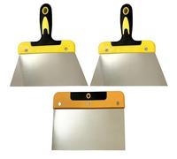 8-inch Paint and Wallpaper Scraper Set of 3, Flexible Stainless Steel Soft Rubber Handle, Durable Multi-Purpose Filling Putty Tool, DIY Decoration, Drywall Tape Knife, Clean Paint, Drywall Finish