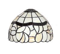 8-Inch Pastoral Floral Stained Glass Shade Round Design with Small Hole Perfect for Table and Wall Lamps Vintage Home Decor Lighting Fixture