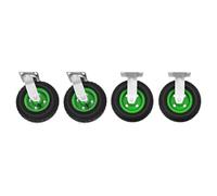 8 Inch Pneumatic Caster Wheels Set of 4, Heavy Duty Rubber Wheels, 2 Swivel & 2 Rigid, Ideal for Garden Cart, Hand Truck, Lawn Cart, Outdoor Use