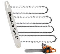 8 Inch Pole Saw Replacement Bar and Chainsaw Chain Combo, 3/8" LP Pitch, 050" Gauge, 33 Drive Links Fits Greenworks, Sun Joe, Chicago, Portland, Kobalt, Earthwise Mini Chainsaw 1 Bar + 4 Chains