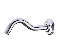 8 Inch Polished Chrome S Shaped Curved Shower Arm, Stainless Steel Gooseneck Shower Head Pipe, Wall Mounted Rain Angled Shower Neck with Flange