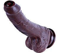 8 inch Realistic Black Foreskin Dildo, Uncut Movable Large Dildo,Dual Density Silicone Anal Penis with Suction Cup, Vaginal Anal Life Like Sex Toy Suitable for Beginner Men, Women, and Couples