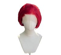 8 inch Red Short Bob Cut Synthetic Lace Front Wig for Women,150 Density Piexie Wigs