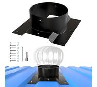 8 Inch Roof Whirlybird Turbine Vent Adapter, Shipping Container Corrugated Roof Vent Adapter, Designed for Conex Container, Fit 8" Round Chimney Cap, Solar Vent (Not Included), Black, 1 Pack