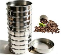 8 Inch Round Stainless Steel Sifter, 10pcs Mesh Screens (12-21 Mesh) | Coffee Bean Grading Sieve Set, High Precision Sieve for Green Coffee Bean Sorting, Home Roaster & Coffee Shop Use