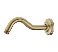 8 Inch S-Shape Curved Shower Arm with Flange Stainless Steel Shower Head Extension Replacement Pipe Arm,Wall Mounted,Brushed Gold