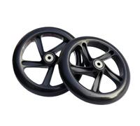 8 Inch Scooter Wheels 200mm Large Replacement Wheelchair Wheels w/Bearings ABEC-9 for Walker & Rollator & The Razor A5 Lux & Carbon Lux Kick Scooter & Shopping Cart (Set of 2) (Black)