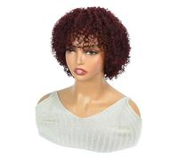 8 Inch Short Wigs Women Human Hair，Glueless Clearance Pixie Cut Wigs，180 Density Bouncy Curly Wear And Go For Daily Use(#99J)