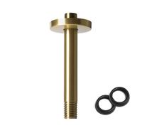 8 Inch Shower Arm with Flange, Ceiling Mounted Shower Head Extension Arm, 1/2 NPT Straight Arm for Rain Shower Head, Stainless Steel Shower Head Extension Replacement Pipe Arm, Gold