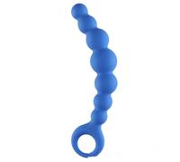 8 Inch Silicone Anal Beads Butt Plug 6 Heart Ball Anal Chain Link with Safe Pull Ring Female G-Spot Anal Stimulator for Men Women Couple Play Blue One Size