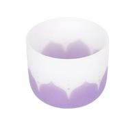 8 Inch Singing Bowl with Mallet Quartz Crystal Glass Meditation Sound Bowl for Music Making Meditation (Purple)
