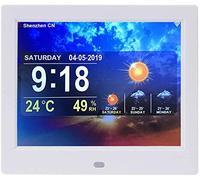 8-inch Smart Digital Photo Frame, Calendar and Alarm Clock, with Remote Control, Easy Operation and Stable Performance (White)