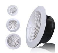 8 Inch Soffit Vent, Adjustable Round Air Vent, ABC Round Ceiling Vent Covers, White Air Exhaust Vents for Bathroom Hotel School Office Ventilation(Black,125mm(5in))