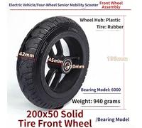 8 Inch Solid Wheel 200x50mm for Mobility Scooter Puncture Proof(10mm) | Lightweight plastic hub, smooth mobility, supports 100kg load, ideal for daily transport, stable balance
