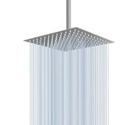 8 Inch Square Rain Shower Head - High Pressure Ultra Thin 304 Stainless Steel Showerhead, Matte Silver Finish with Silicone Nozzles - for Full Body Waterfall Coverage, Easy Lush Bathroom Experience