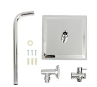 8 Inch Square Rainfall Shower Head Set with Wall Mount Arm and 3-Way Diverter Valve Stainless Steel G1/2 Connector