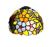 8 Inch Stained Glass Lamp Shade, Small Tiffany Replacement Lampshade Grape Flowers Vintage Style Deco for Ceiling Light Pendant Chandelier Wall Table Lamp