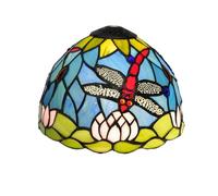 8 Inch Stained Glass Lamp Shade, Small Tiffany Replacement Lampshade Lotus Dragonfly Vintage Style Deco for Ceiling Light Pendant Chandelier Wall Table Lamp