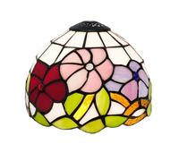 8 Inch Stained Glass Lamp Shade, Small Tiffany Replacement Lampshade Tricolour Petunia Vintage Style Deco for Ceiling Light Pendant Chandelier Wall Table Lamp