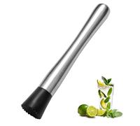 8 Inch Stainless Steel Cocktail Muddler and Mixing Spoon Home Bar Tool Set - Create Delicious Mojitos Old Fashioned/Mint Julep/Other Fruit Based Drinks (Silver)