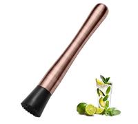 8 Inch Stainless Steel Cocktail Muddler and Mixing Spoon Home Bar Tool Set - Create Delicious Mojitos Old Fashioned/Mint Julep/Other Fruit Based Drinks (Bronze)