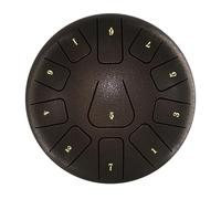 8 Inch Steel Tongue Drum 11 Notes Handpan Drum with Drum Mallet Finger Picks Percussion for Meditation Yoga for recitals, concerts(BROWN)