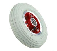 8 Inch Swivel Wheel for Wheelchair 200x50 Rubber | Complete assembly kit, includes rim tube bearings, ready install, saves time, 8 inch diameter(red 10mm)