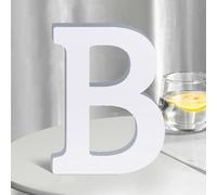 8 Inch White Wood Letters, Unfinished Wooden Letters Decorations,Wall Decor & Table Decoration for Home，Standing Garden Board or Room Name Signs Carft (B)