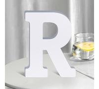 8 Inch White Wood Letters, Unfinished Wooden Letters Decorations,Wall Decor & Table Decoration for Home，Standing Garden Board or Room Name Signs Carft (R)