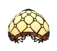 8 Inch Wide Tiffany Lamp Shade Accessories Replacement Only Stained Glass Lampshades Vintage Light Cover for Table Lamp Pendant Light Desk Light Home Decoration Lights,Amber beads