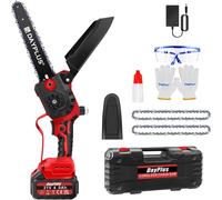 (8-Inch with One Battery) Brushless Mini Chainsaw 4/6-Inch Cordless Electric Chain Saw with Battery for Makita