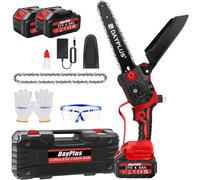 (8-Inch with two Batteries) Brushless Mini Chainsaw 4/6-Inch Cordless Electric Chain Saw with Battery for Makita