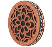 8 Inch Wood Ocean Drum Handheld Ethnic Percussion Instrument for Sound Healing Yoga Meditation and Performance (Style1)
