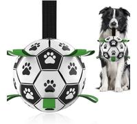 8 Inch World Cup Themed Dog Soccer Ball, Premium Durable Ball with Straps for Puppy/Small/Medium Dogs, for Outdoor Play, Training & Birthday Gifts