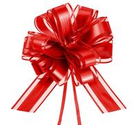 8 Inches Large Pull Bows, 10Pcs Red Big Bow Gift Wrapping Ribbon, Matte Red Bouquets Bows, Ribbon Bows for Wedding Christmas Birthday Party Gift Baskets Valentine's Day Flower Gift Boxes Decoration