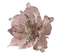 8 Inches Large Red Christmas Flower Christmas Glitter Poinsettia Artificial Flowers Xmas Flower Heads Christmas Tree Decorations Xmas Decor Xmas Garland Wreaths DIY Decorations Supplies Pink