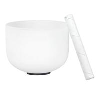 8 Inchs Frosted Crystal Singing Bowl Set for Meditation Healing Yoga Chakra Quartz Crystal Sound Bowls sound bath bowls with O-Ring and Suede Mallet (8 inch)