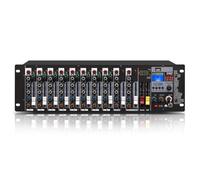 8-Input Rackmount Audio Mixer with 3-Band EQ, USB/MP3 Playback, XLR Inputs for Studio Recording and Live Performances