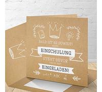 8 Invitation Cards for The School with Matching envelopes, Invitation Cards for The First time in a Set of 8. Crown Design